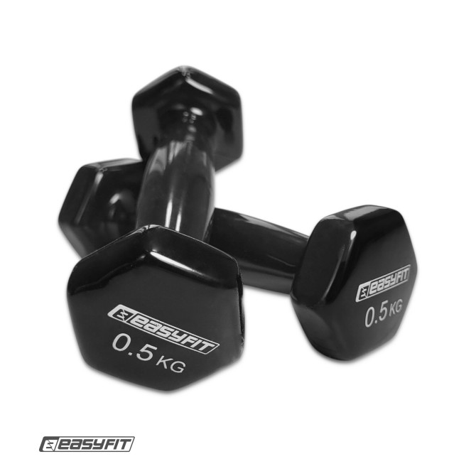 Hantel winylowy do fitnessu 0.5 kg EasyFit czarny