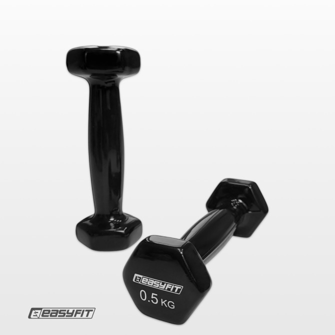 Hantel winylowy do fitnessu 0.5 kg EasyFit czarny