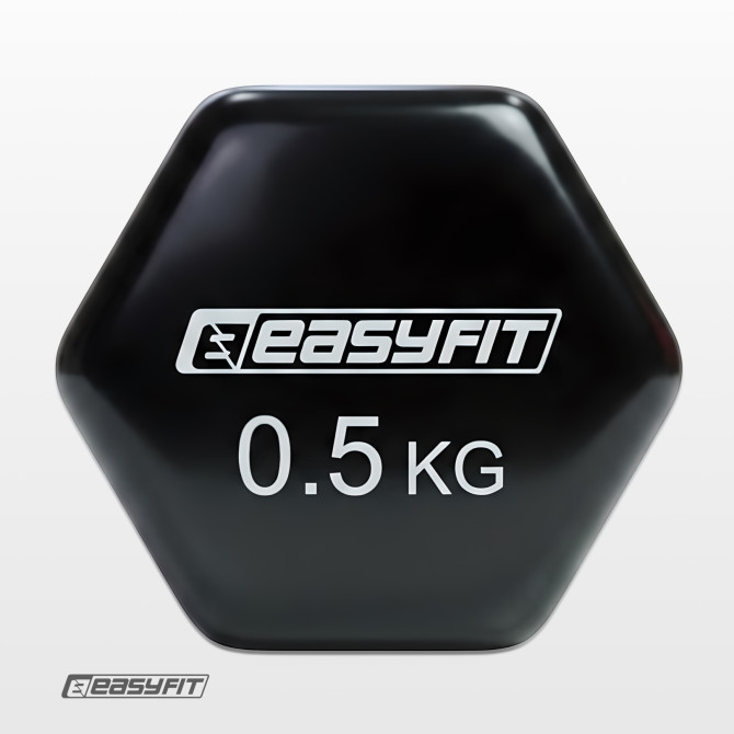 Hantel winylowy do fitnessu 0.5 kg EasyFit czarny