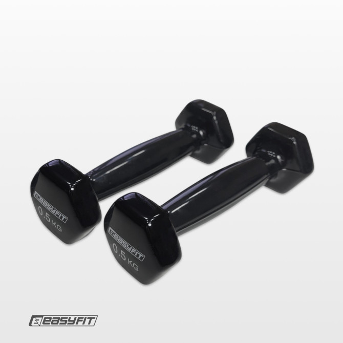 Hantel winylowy do fitnessu 0.5 kg EasyFit czarny