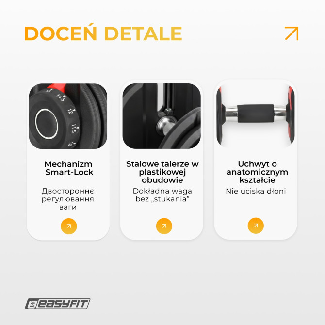 Hantla regulowana EasyFit 1,5-16 kg