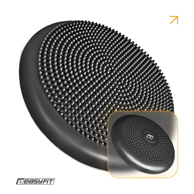 Poduszka sensomotoryczna z wypustkami EasyFit Balance Cushion-A czarna