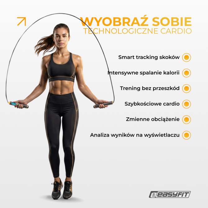 Inteligentna skakanka EasyFit SmartRope 3 m z obciążnikami (bezprzewodowa)