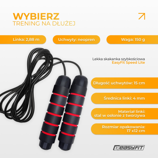 Skakanka gimnastyczna EasyFit Speed Lite trenażer szybkościowy do boksu