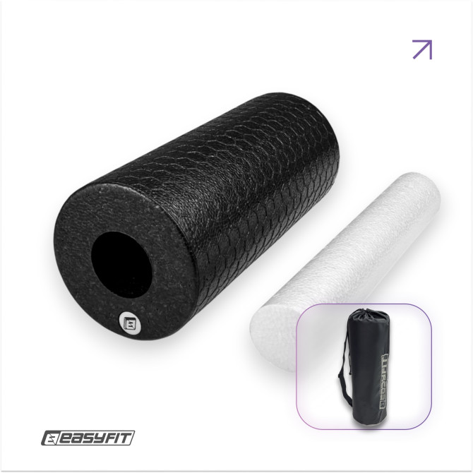 Roller do masażu EasyFit LightWeight 33x14 cm z wałkiem do masażu stóp 33x6 cm