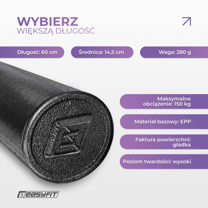 Roller do masażu EasyFit PolyFoam Roller EPP 60 cm