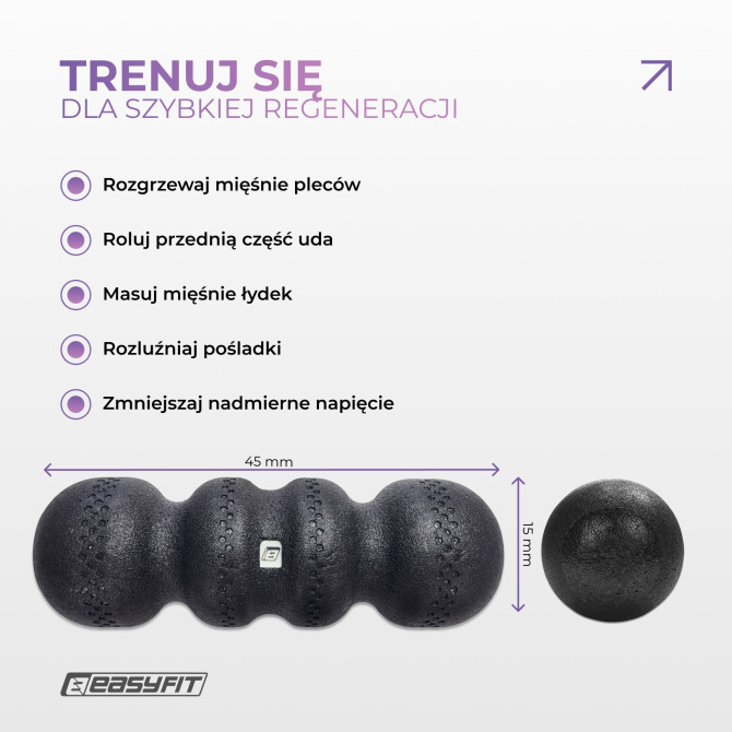 Roller do masażu EasyFit SlateShaper 45 cm czarny