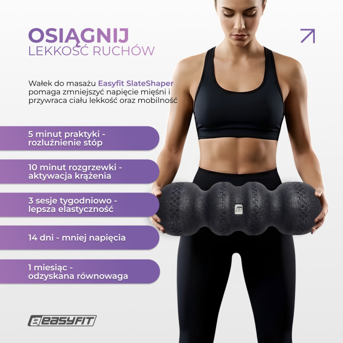 Roller do masażu EasyFit SlateShaper 45 cm czarny