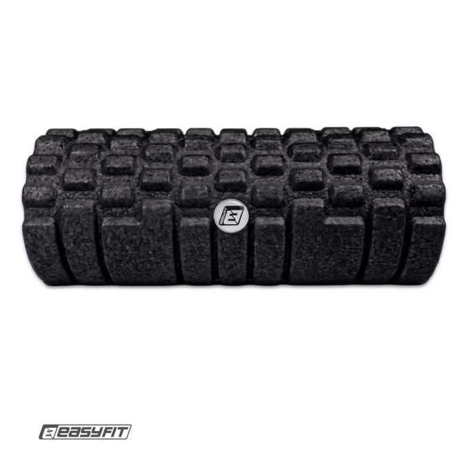 Roller do masażu z wypustkami EasyFit Grid Roller EPP 33x14 cm czarny