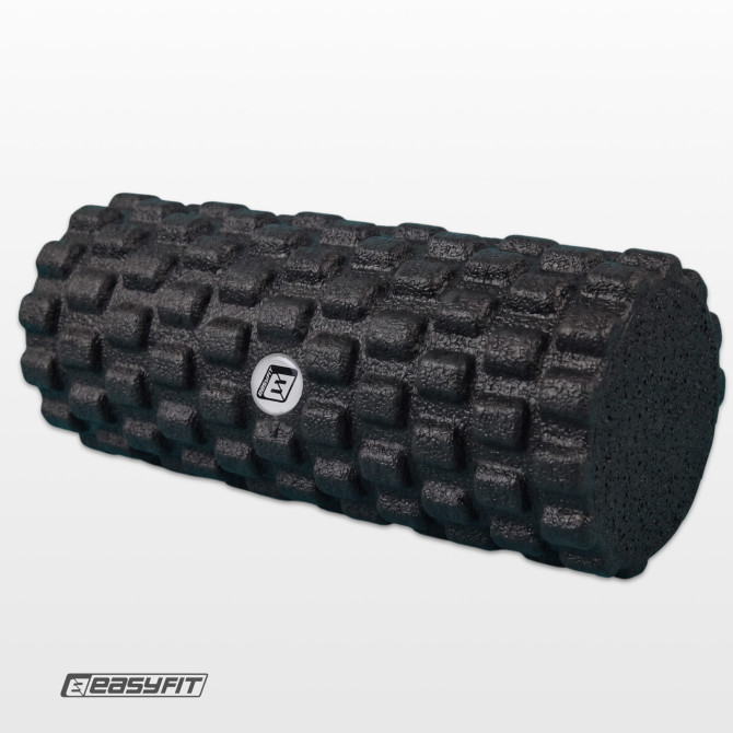 Roller do masażu z wypustkami EasyFit Grid Roller EPP 33x14 cm czarny