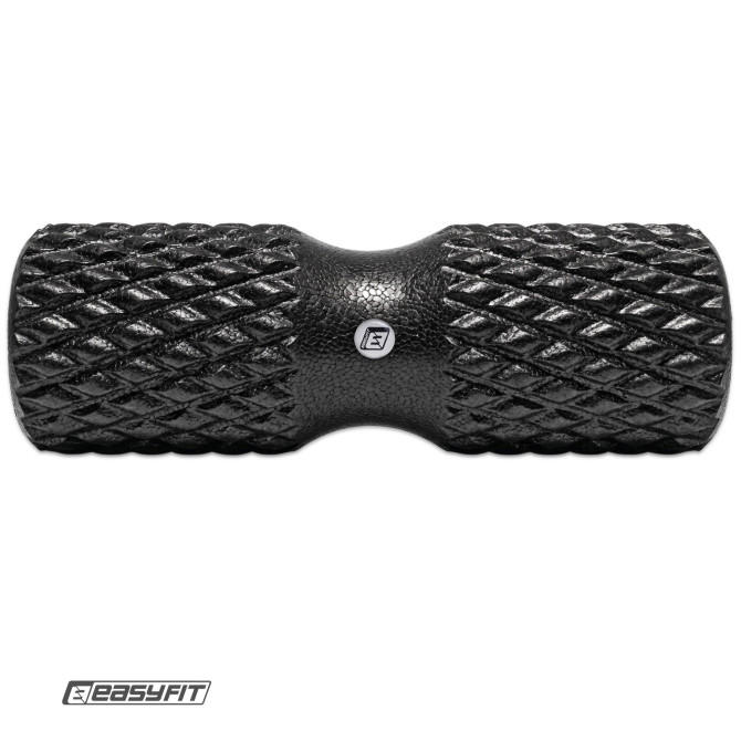 Roller do masażu z wypustkami EasyFit Grid Roller EPP 42x14 cm czarny