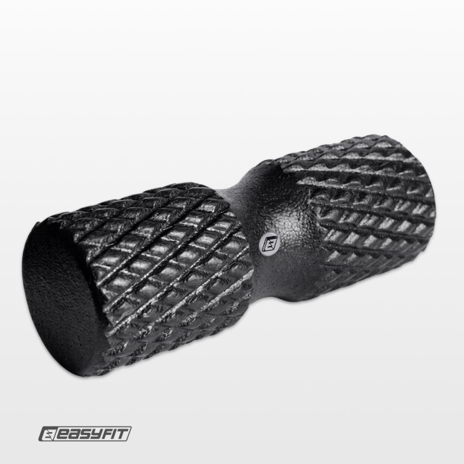 Roller do masażu z wypustkami EasyFit Grid Roller EPP 42x14 cm czarny