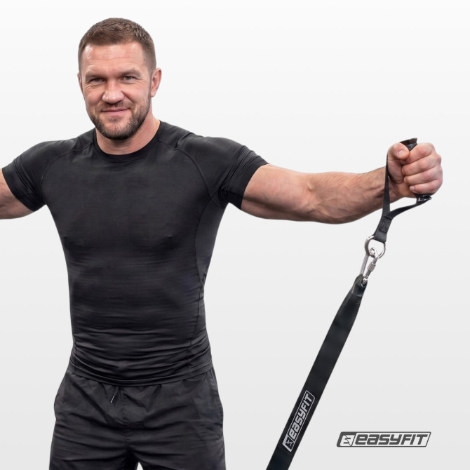 Uchwyty do wyciągu EasyFit TPR dla taśm i gum oporowych czarne