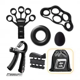 Zestaw ściskaczy do rąk EasyFit GripKit 6 w 1 czarny