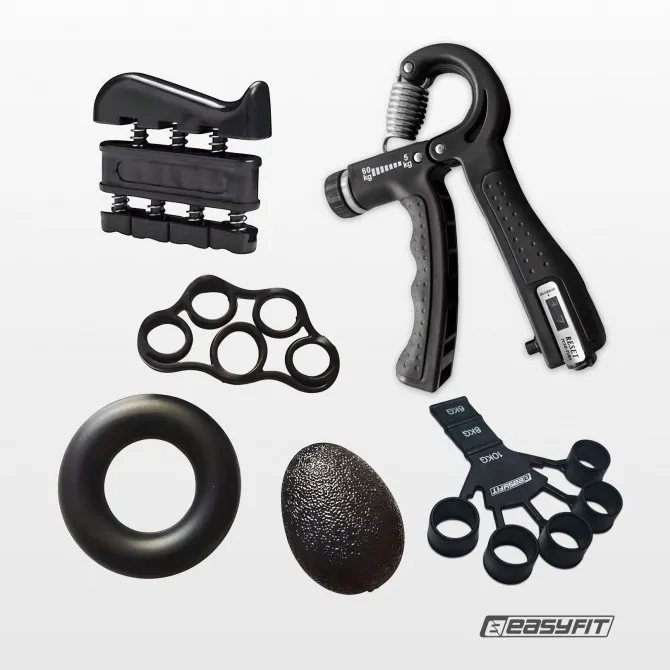 Zestaw ściskaczy do rąk EasyFit GripKit 6 w 1 czarny